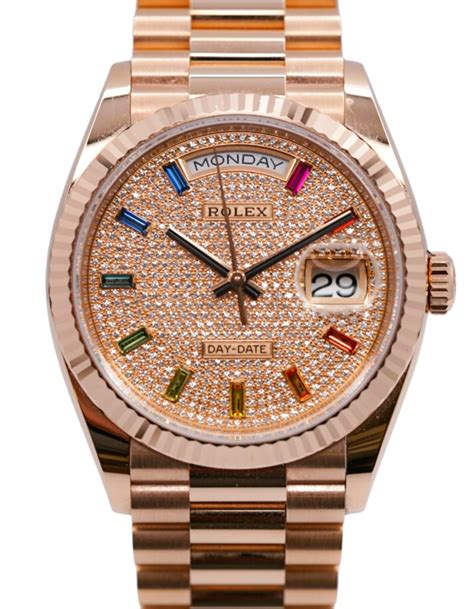 rolex day date 36 rainbow price|Rolex Day-Date 36mm gold.